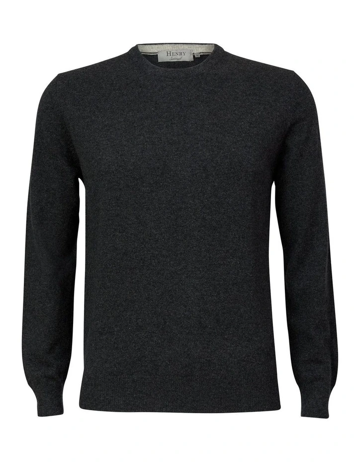 Cashmere Crew Neck Knit In Charcoal 6 Cashmere Crew Neck Knit In Charcoal - Image 4
