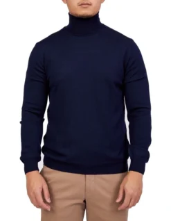 Merino Roll Neck In Navy