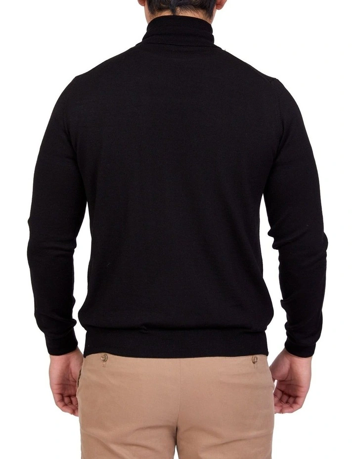 Merino Roll Neck In Black 4 Merino Roll Neck In Black - Image 2