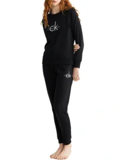 Calvin Klein Logo Lounge Refresh Long Sleeve Sweatshirt In Black -Myer Fashion Store 929463490 929600470 3 720x928