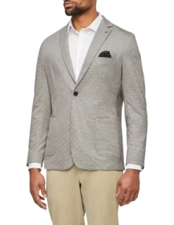 Van Heusen Mini Gingham Knit Blazer In Tan