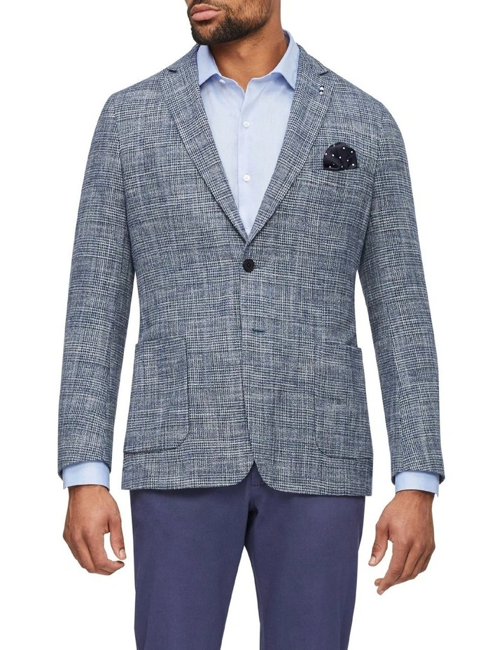 Van Heusen Slub Check Blazer In Blue 3 Van Heusen Slub Check Blazer In Blue