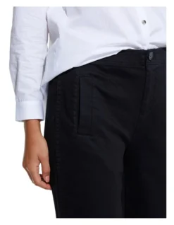3/4 Canvas Pant In Black -Myer Fashion Store 930055510 4 720x928