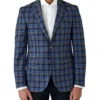 Cambridge Hawthorn Modern Fit Sports Jacket In Khaki/Blue