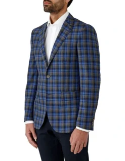 Cambridge Hawthorn Modern Fit Sports Jacket In Khaki/Blue -Myer Fashion Store 930250000 930226330 3 720x928