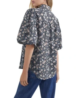 French Connection Foulard Puff Sleeve Shirt -Myer Fashion Store 930353770 3 720x928