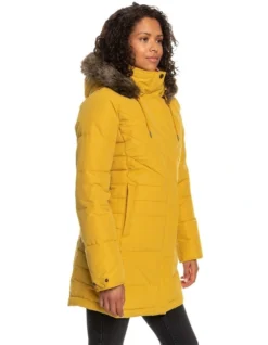 Roxy Ellie Longline Hooded Jacket In Yellow -Myer Fashion Store 931799350 3 720x928