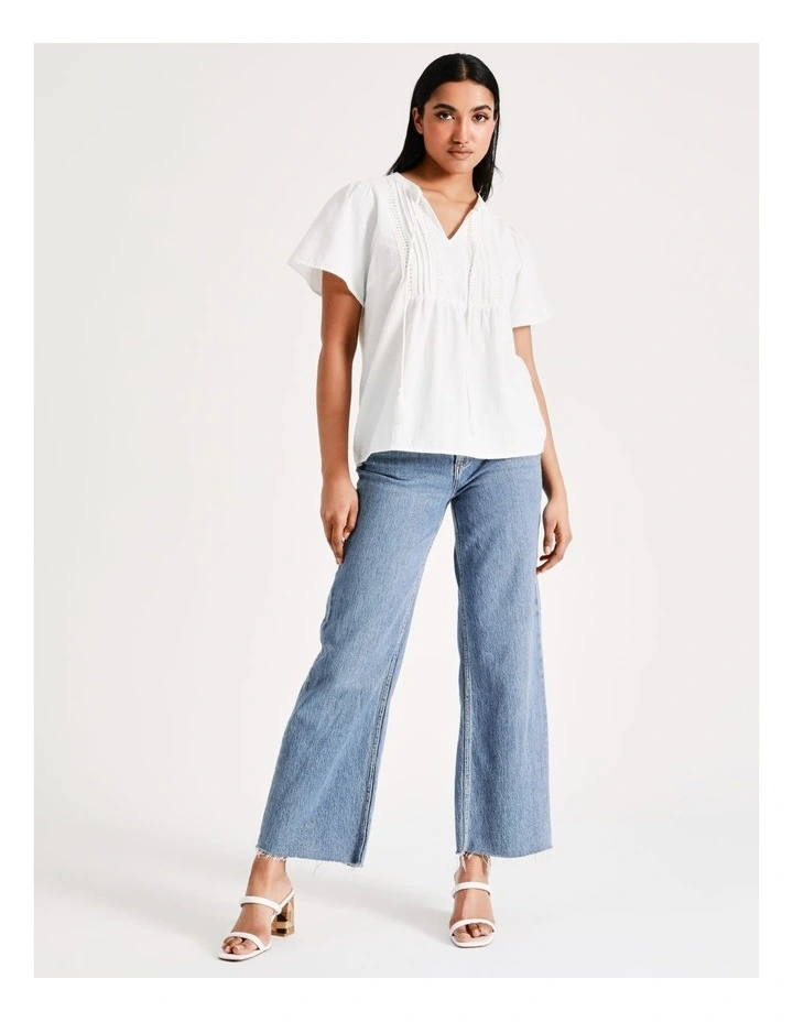 Vero Moda Musthave V-Neck Cotton Lace Top In Snow White 5 Vero Moda Musthave V-Neck Cotton Lace Top In Snow White - Image 3