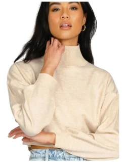 Rusty Sunday High Neck Knit In Natural -Myer Fashion Store 934058170 5 720x928