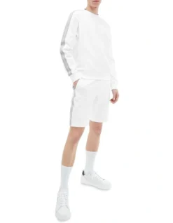 Calvin Klein Jeans Contrast Tape Crew Neck In Bright White 10 Calvin Klein Jeans Contrast Tape Crew Neck In Bright White -Myer Fashion Store 934268500 3 720x928