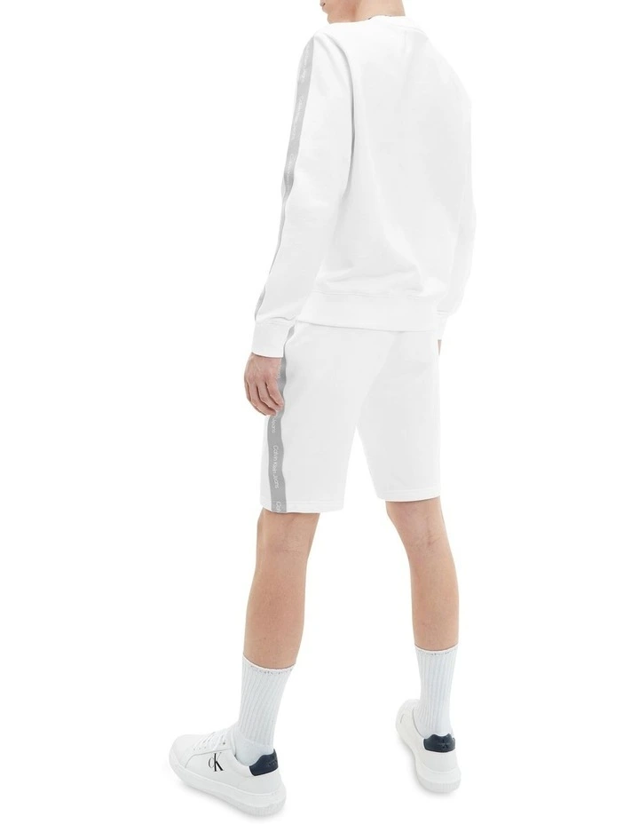 Calvin Klein Jeans Contrast Tape Crew Neck In Bright White 6 Calvin Klein Jeans Contrast Tape Crew Neck In Bright White - Image 4