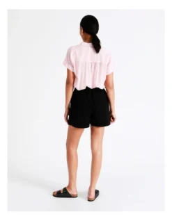 Recycled Blend Belted Denim Short In Black -Myer Fashion Store 934614010 7 720x928