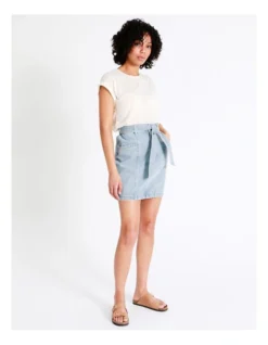 Recycled Blend Belted Denim Skirt In Coastal Blue 13 Recycled Blend Belted Denim Skirt In Coastal Blue -Myer Fashion Store 934614100 5 720x928