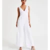 Wide Leg V-Neck Recycled Blend Jumpsuit In White -Myer Fashion Store 934715620 1 720x928