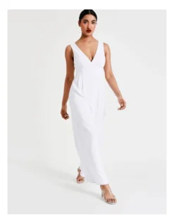 Wide Leg V-Neck Recycled Blend Jumpsuit In White 13 Wide Leg V-Neck Recycled Blend Jumpsuit In White -Myer Fashion Store 934715620 5 720x928