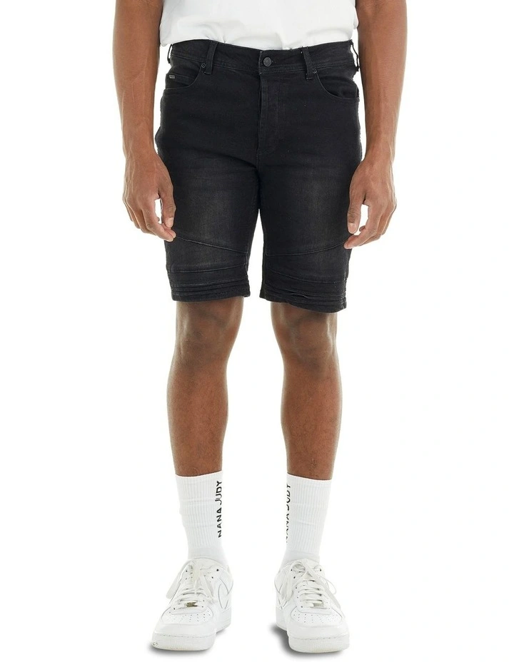 Maverick Denim Short In Brushed Black 3 Maverick Denim Short In Brushed Black