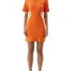 Ring Around Tee Dress In Tangerine Orange