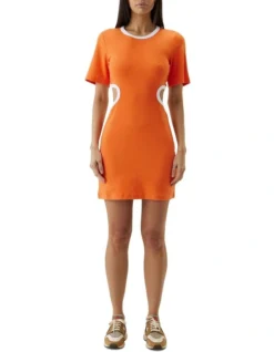 Ring Around Tee Dress In Tangerine Orange