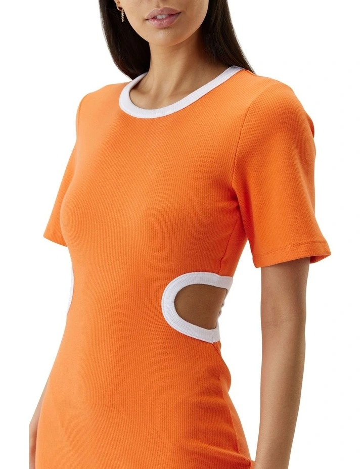 Ring Around Tee Dress In Tangerine Orange 7 Ring Around Tee Dress In Tangerine Orange - Image 5