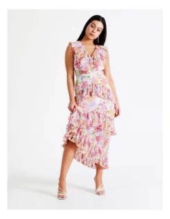 Recycled Frill Detail Sleeveless Maxi Dress In Assorted