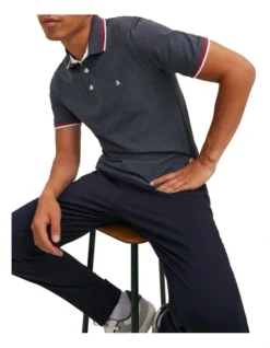 Jack & Jones Paulos Short Sleeve Polo In Grisaille -Myer Fashion Store 936478900 3 720x928