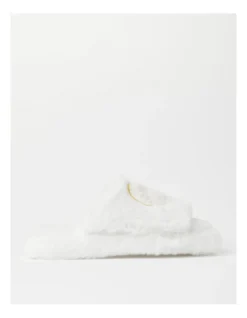 SOHO Smiley Slipper In White And Yellow