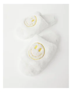 SOHO Smiley Slipper In White And Yellow -Myer Fashion Store 936479710 3 720x928