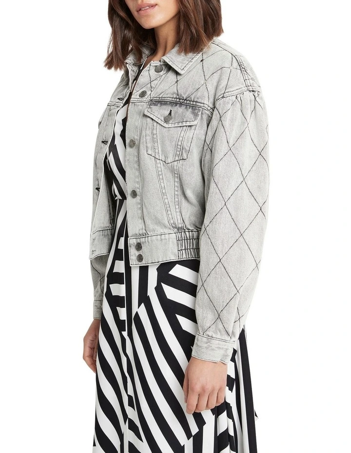 Night Raven Denim Jacket In Grey Wash 5 Night Raven Denim Jacket In Grey Wash - Image 3