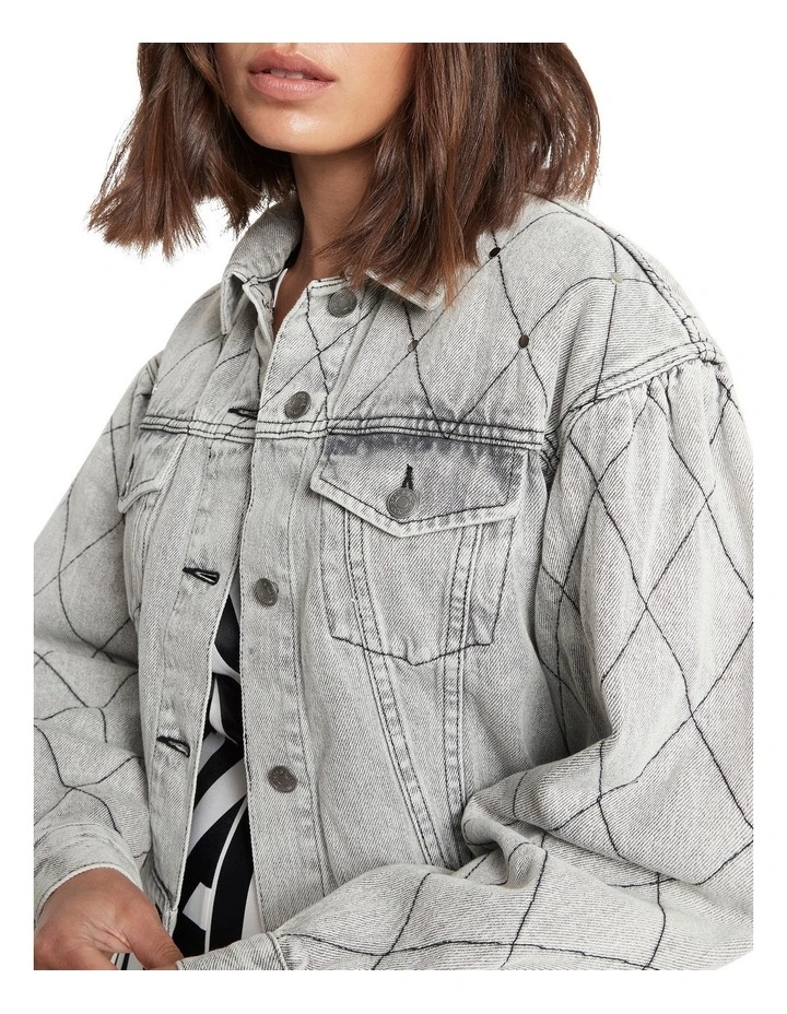 Night Raven Denim Jacket In Grey Wash 7 Night Raven Denim Jacket In Grey Wash - Image 5