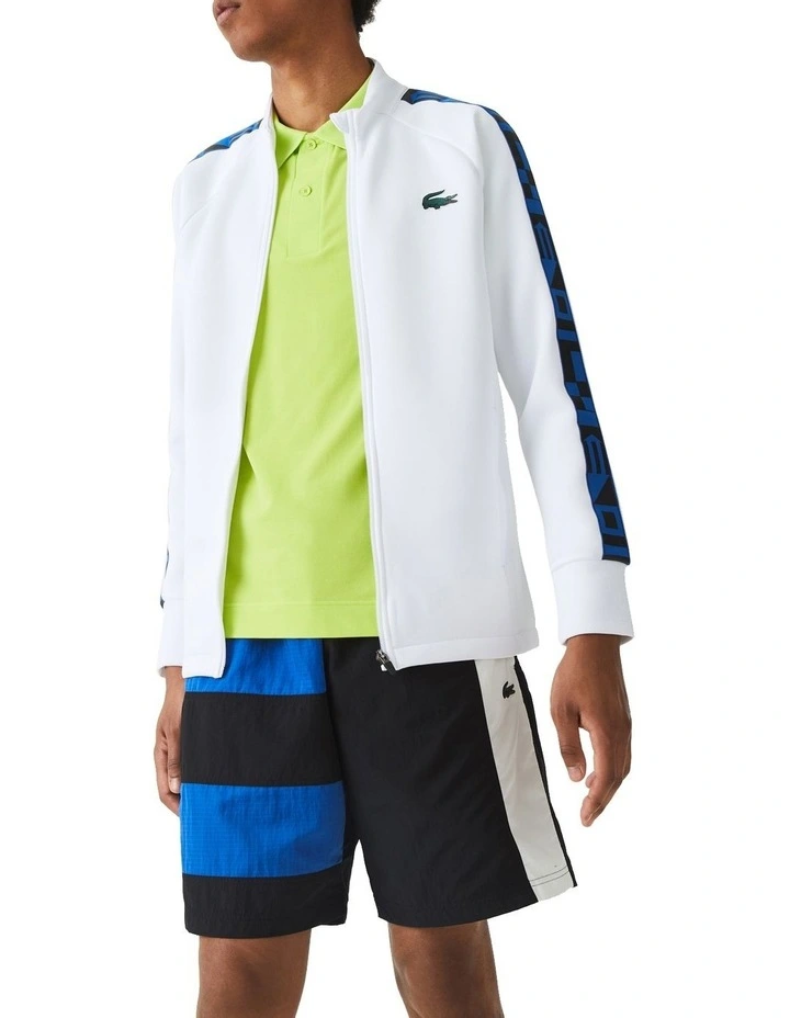Lacoste Team Leader On Court Midlayer Jacket In White 5 Lacoste Team Leader On Court Midlayer Jacket In White - Image 3
