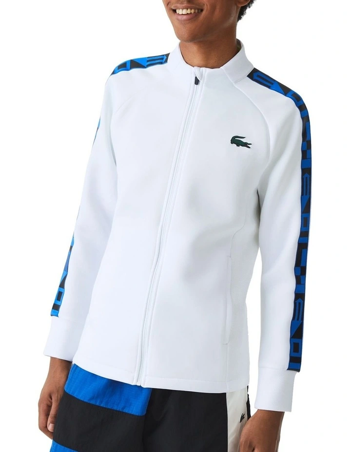 Lacoste Team Leader On Court Midlayer Jacket In White 6 Lacoste Team Leader On Court Midlayer Jacket In White - Image 4