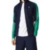 Lacoste Technical Poly Track Jacket In Navy/Green