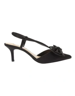 Teddy Heeled Shoes In Black Satin