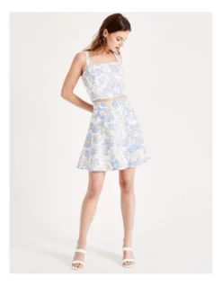 Co-Ord European Linen Blend Belted Mini Skirt In Multi -Myer Fashion Store 938620990 3 720x928