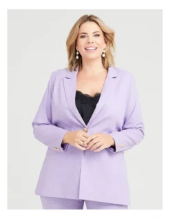 Amour Linen Suit Blazer Lilac