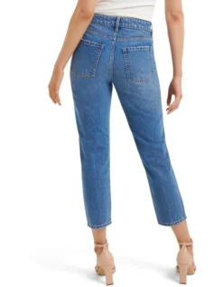 Forever New Eden Mid Rise Button Front Slim Jean In Blue -Myer Fashion Store 939310750 2 720x928