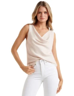 Forever New Hailey Cowl Cami In Cream