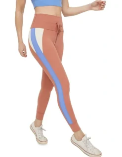 Aerie Goals Colorblock Legging In Dusty Orange/Purple