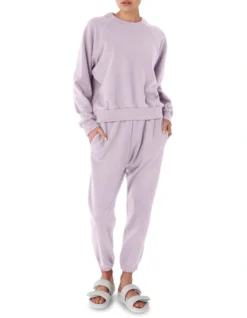 Organic Cotton Raglan Sweater In Lilac