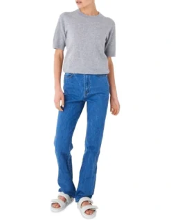 Cashmere Tee In Grey Marle