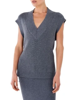 Knitted Vest In Grey Marle -Myer Fashion Store 940593250 2 720x928