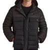 Tilley 2 Tone Puffer Jacket In Black