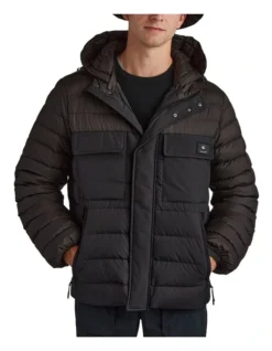 Tilley 2 Tone Puffer Jacket In Black