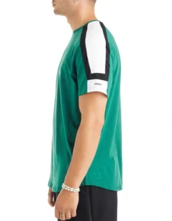 Horizon Contrast Sleeve Panel Crew T-Shirt In Green -Myer Fashion Store 941801680 3 720x928