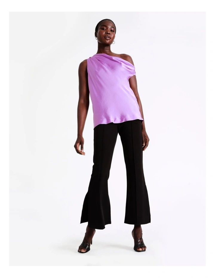 Satin One Shoulder Top In Lilac 5 Satin One Shoulder Top In Lilac - Image 3