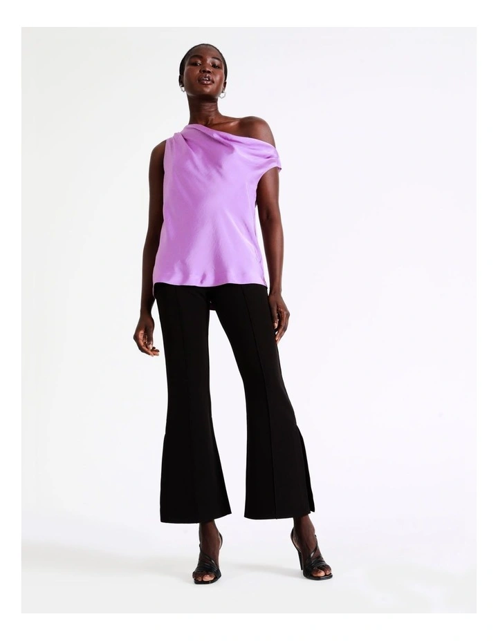 Satin One Shoulder Top In Lilac 8 Satin One Shoulder Top In Lilac - Image 6