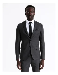 Slim Birdseye Suit Jacket In Charcoal 9 Slim Birdseye Suit Jacket In Charcoal -Myer Fashion Store 942328000 3 1 720x928