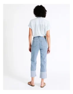 High Waist Turnback Cuff Cropped Jean In Mid Blues 14 High Waist Turnback Cuff Cropped Jean In Mid Blues -Myer Fashion Store 942418810 6 720x928