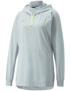 Puma Modest Activewear Hoodjab In Platinum Gray