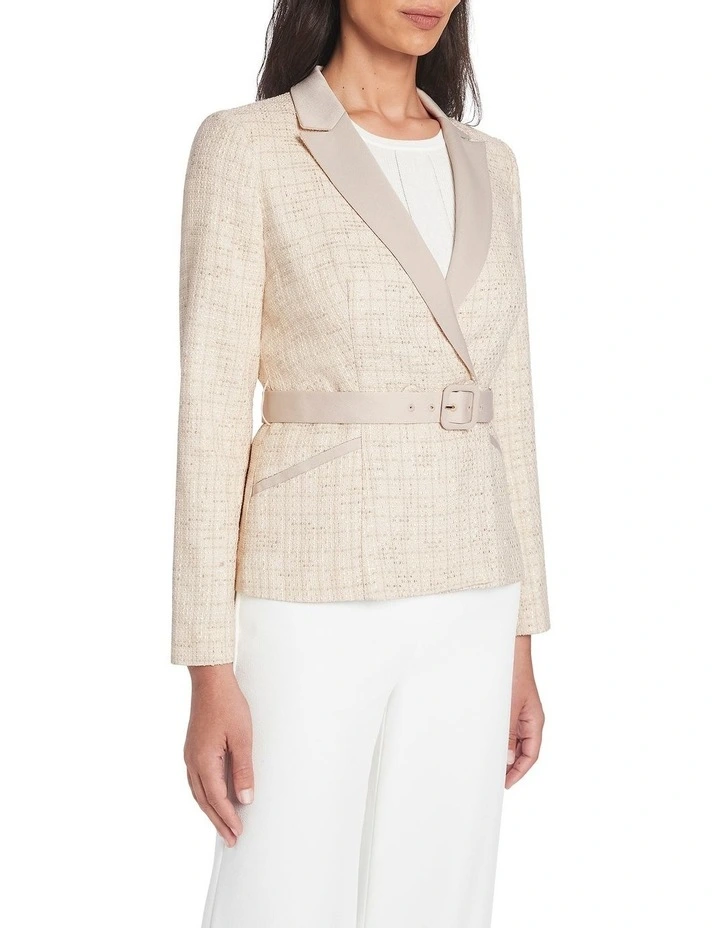 Fallon Belted Jacket In Ivory 3 Fallon Belted Jacket In Ivory